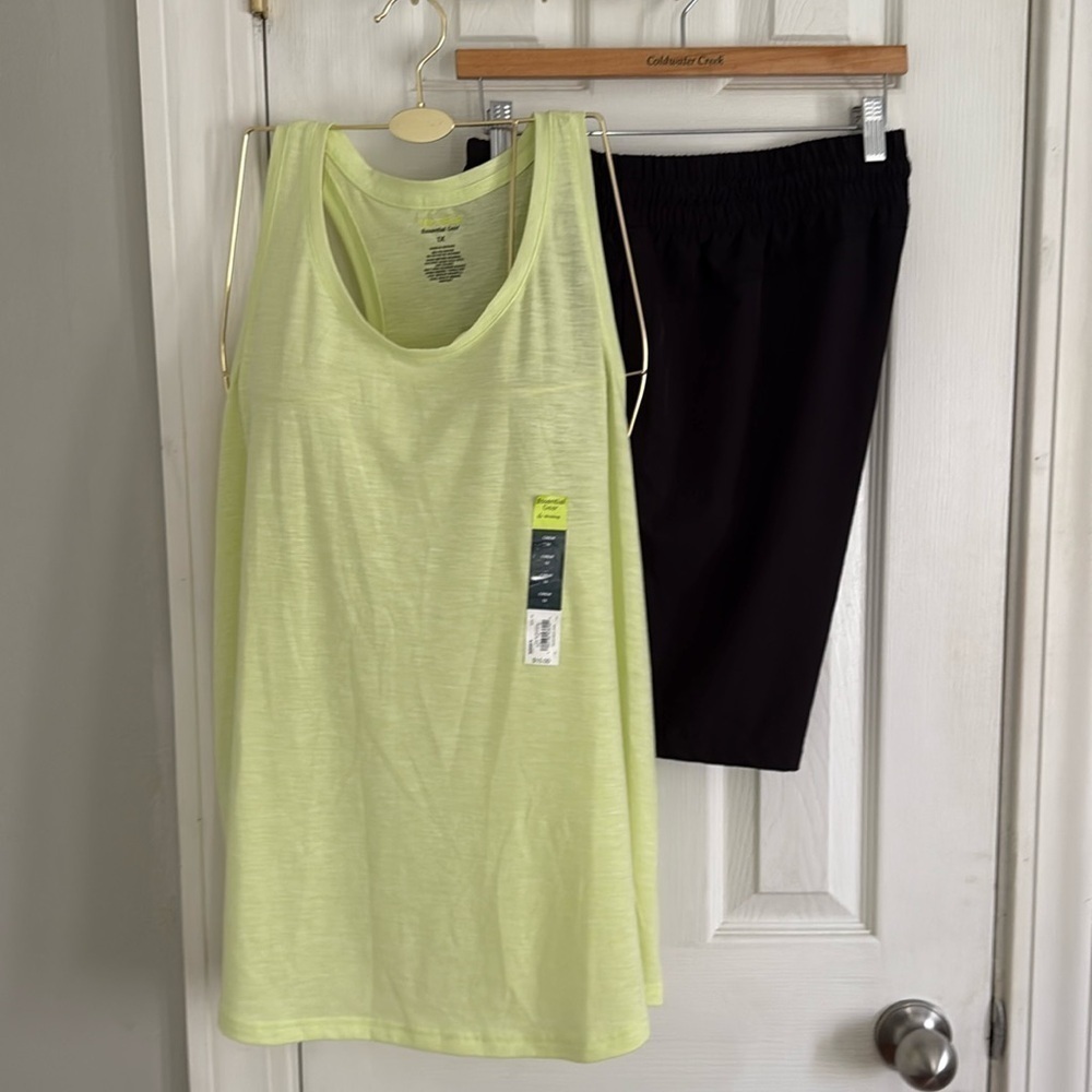 Tek Gear Green Sleeveless Tank Top Scoop Neck #430